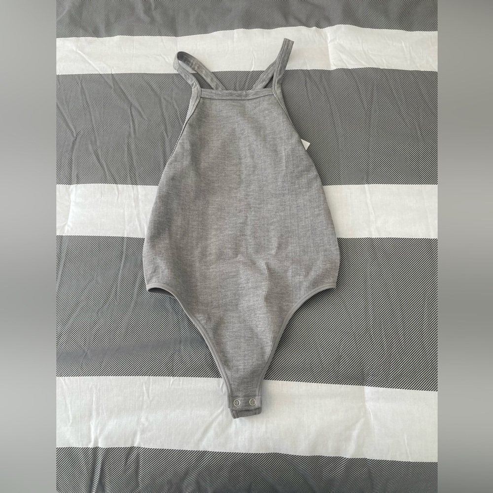 Gray Crossbody Bodysuit